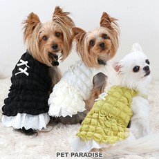 貝果貝果 日本 Pet Paradise 雲朵蕾絲連身裙 三色 [D17345], 黑,S, 1個