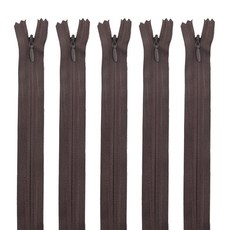 Joeunmall 콘솔지퍼 25cm 숨은지퍼 치마 바지 10인치, 302 브라운-소, 5개