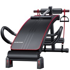 복근운동 윗몸일으키기 보드 가정용 코어근력 강화 홈트레이닝 헬스기구 남성용 안정기 피트니스 장비, 호화형 7 고무면 끈 운동 가죽 접이식, 단일 모델