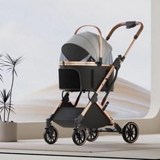 고급 강아지 유모차 개모차 분리형 접이식 폴딩, C303 그레이 독립 감쇠-분리 가능 최대하중 15.0