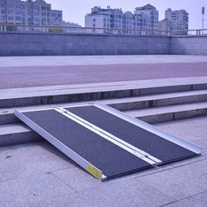 접이식 경사로 휠체어 계단 리프트 알루미늄 문턱 경사판, 9 3척 길이 91cm 폭 73cm 표면 석영사 미끄럼
