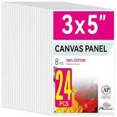 해외 PHOENIX 페인팅 캔버스 패널 20.3 x 25.4cm8 10인치 12개 밸류 팩 - 226.8g8온스 삼중 밑칠 100% 면 중성 보드 페인팅용 아크릴 유화용 화이트, 화이트 - 벌크 팩._3 x 5