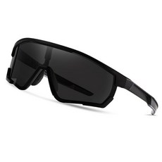 TICHSYGIA 사이클링 스포츠 편광 선글라스 자외선 차단 청소년 남성 및 여성용 러닝 바이크 야구 낚시 스키 및 소프트볼에 이상적, 블랙 프레임/블랙 렌즈