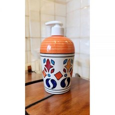 JGARTS 폼 핸드 비누 디스펜서 300ml 욕실 로션 펌프 포밍 세라믹 접시 액체 주방용 액체를 채울 수 있음 욕실/주방용 크림 및 오렌지, JGARTS 폼 핸드 비누 디스펜서 300ml 욕실 로