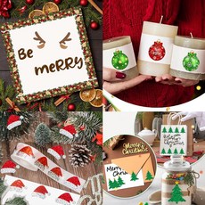 [5시건 당일출고] 크리스마스 롤스티커 5종 라벨스티커 선물포장 다꾸 씰 성탄절 장식 트리, 1개, 02.산타모자