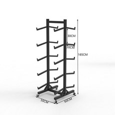 심플 스키 거치대 스노우보드 서핑보드 이동식 보드 스키랙 걸이 디르플레이 보관 포함 홀드, 검정색 5겹 (10개 수납), 1개