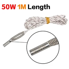 3DSWAY 3D 프린터 부품 12V/24V 40W/70W 가열 파이프 세라믹 카트리지 히터 튜브 620mm 1M/2M 액세서리, 04 50W 1M 1Pcs, 02 24V