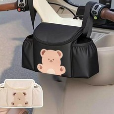 Bunny & kuma 電動車掛包 大容量收納, 黑色：多功能收納掛袋 pu皮革, 黑色