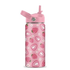ECLATIS 아동용 딸기 특별한 선물 - 빨대 뚜껑이 있는 473.2ml16온스 물병 핑크 스테인리스 스틸 단열 컵 학교 스포츠 애호가를 위한 상쾌한 여행용 텀블러 여, 16온스, Dinosaur01