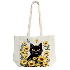 선위샤 에스테틱 캔버스 토트백 여성 숄더백 직장 재사용 쇼핑 위한 헬스장 가능한 여행을 넓은, White