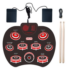 전문가용 최고급형 전자드럼 일렉 드럼 초보자 박자연습 풀세트 휴대용 전자드럼 패드 성인 아동 입문 연습용 가정용 드럼 연습, 1개, WG802 게임 싱글스피커 리튬배터리