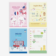 스프링 영어노트 50매 초등 영어노트 펜피아 스프링 영어노트, 1개, 랜덤