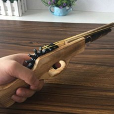 나무 샷건 고무줄총 우드고무총 고무건 안전 장난감총, 고무줄건, 1개