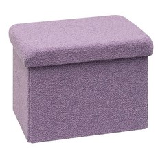 PINPLUS 접이식 수납 오스만 벤치 덮개가 있는 셰르파 오스만 뚜껑이 대형 가슴 발판 거실 침실용 입구 흰색 43.3인치 x 15인치, Purple, 16.5"D x 12.6"W x 12.6"H