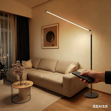 SASAKO 무선리모컨 LED 플로어 장스탠드 조명 일자 기둥 조명 3색조절, 화이트 초장형 100cm