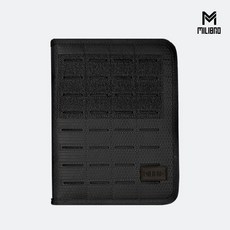 필립 전술 오거나이저 노트 - 업무용 회사 북파우치 밀리터리 파우치 노트북 바인더 군사 벨크로 패치 A5, 검정 검정