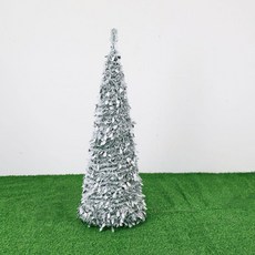 『皓暉燈飾』白色落雪伸縮聖誕樹套餐，可折疊家用寶塔聖誕樹，圓形落地設計, 植絨伸縮樹1.2米, 1個