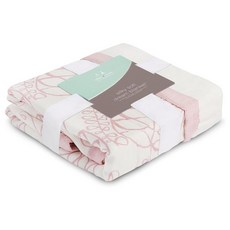 美國 Aden Anais 竹纖維四層厚毯 粉色小枝葉 紗布毯 紗布被【金寶貝】, 粉色