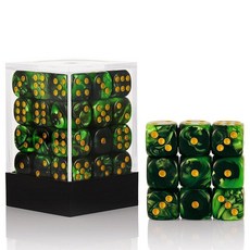 해외 Handan 24팩 16MM 6면 주사위 세트 반투명 색상 D6 게임 Yahtzee Bunco 또는 교육 수학을 위한 표준 휴대용 파우치 포함옐로우 미국매장정품+ 1723, .0005.그래스 그린 블랙 스월.