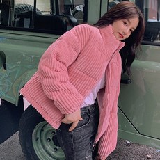 女款短版加厚燈芯絨冬季外套 931P