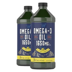 칼라일 오메가-3 오일 1650mg 레몬 맛, 4개, 473ml
