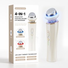 [4-in-1] 냉온 마사지기 눈가 붓기 제거 및 다크서클 완화 LED 라이트 테라피 뷰티 기기