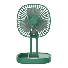 조절 가능한 각도 조절식 테이블 팬 배터리 구동 책상 팬 강한 바람, 초록의, 초록의