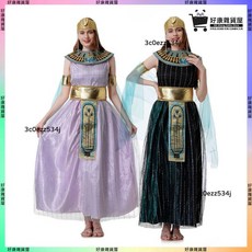 萬聖節兒童角色扮演服裝：埃及希臘女神連衣裙，歐美復古風長裙，適合萬聖節派對和中東主題演出