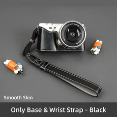 소니 NEX-5T 카메라용 하프 케이스 Bace 오일 가죽 보호 배터리 개방형 손목 스트랩, 10 NEX5T wrist Black