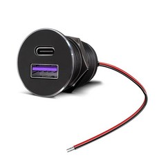 12V USB 콘센트 알루미늄 QC 3.0 USBA USBC PD3.0 듀얼 고속 충전 소, 1Pcs