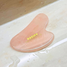 래디파이 로즈쿼츠 얼굴 두피 림프 순환 바디 괄사 마사지 마사지기 셀룰라이트 제거 천연 옥 얼굴붓기빼는법, 핑크, 1개