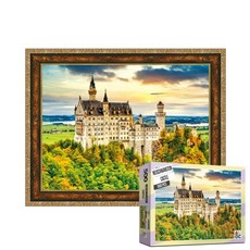 퍼즐피플 풍경 랜드마크 500피스 직소퍼즐, 노이슈반스타인 성 500피스 액자포함(엔틱골드), 퍼즐유액 포함, 1개