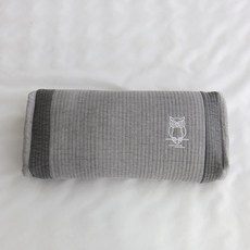 아르떼베딩 부엉이 풍수 자수 경추 목 메밀베개, 1개, 부엉이 사각 메밀베개(그레이)