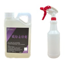 Double's 鐵粉去除劑 輪框清潔劑 3.8L, 1個, 1公升+800ml噴瓶組(無刻度), 1L