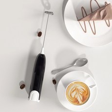 超低價！1 件裝電動奶泡器廚房飲料起泡器打蛋器攪拌器攪拌器咖啡卡布奇諾奶精打蛋器泡沫混合打蛋器 不含電池, 黑色