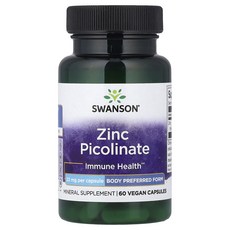 Swanson 피콜린산 아연 22mg 캡슐 60정, 1개