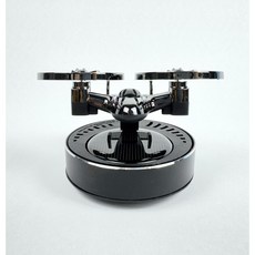 [카로스 유오디아] 블랙 회전 헬기 태양광 차량용 디퓨저 자동차 대시보드 인테리어 방향제 소품 선물, 1개, 헤이즐넛5ml