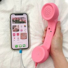 선물 부모님 레트로 전화기 수화기 감성 청취기 핸드폰, A. 핑크
