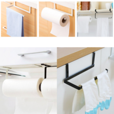 주방싱크대 선반용상부장 키친홀더걸이 틈새에끼워쓰는수건걸이 블랙, 화이트