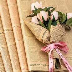 빈티지 앤틱 영문 포장지 20매 꽃포장 선물포장 영문 크라프트 포장지