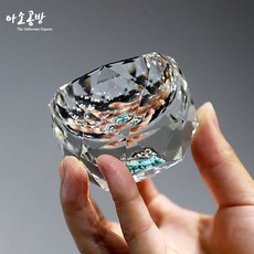 아소공방 프리미엄 크리스탈 소주잔, 2개, 사파이어 블루