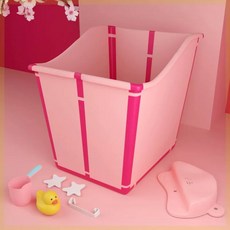 대형견 접이식 욕조 전신 핑크 수영장 고양이 목욕탕 애견 강아지 목욕통, 1개, H. 핑크+욕실