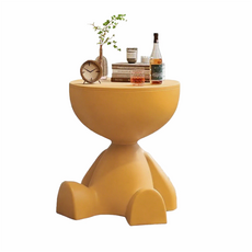 혼반홈 귀여운 인형모양 수납 사이드 미니 테이블 인테리어 원형 수납 협탁 34*37*41CM, 1개, 오렌지