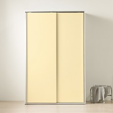 동서가구 에센셜 2도어 슬라이드 옷장 1500, 하프선반형B옷장+긴콤비장, 옐로우