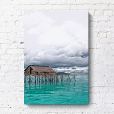 북유럽 해변 풍경 인테리어 액자 거실 장식 그림 모던한 디자인 아트포스터 우드액자 대형사진인화 매력적인 소형액자 현대적인 스타일 액자제작, 내부나무액자 D