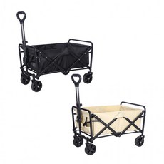 간편하게 접어서 보관하는 접이식 폴딩 캠핑웨건 캠핑카트, 베이지, 1개