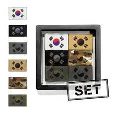 미니 태극기 6종 세트상품 멀티카모 블랙 컬러 30mm X 20mm 패치 와펜