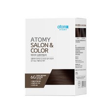 애터미 살롱앤컬러 멋내기 새치 겸용 염색약, 다크 브라운 6G, 2개