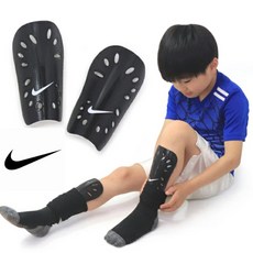 나이키 풋볼 스우스 신가드 주니어 정강이 보호대 축구가드, 1세트, 블랙