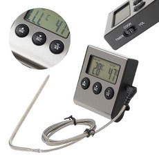 타이머 탐침 고기 온도계 실버 튀김 식품 주방잡화